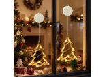2 Pezzi Led Albero Di Natale Luci Finestra Con Ventosa Per Partito Natale Appeso Finestra Decorazione