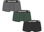 Urban Classics Uomo Boxer 3-Pack Grigio+Verde Scuro+Nero - M