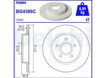 2X Delphi Disco Freno BG4386C Per Ford Focus Iii Turnier Focus Iii 40 8Mm 271Mm