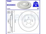 2X Disco Freno Delphi BG5080C Per Hyundai Santa Fé Iv (Tm) 35 5Mm