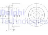 2X Disco Freno Delphi BG3337 Per Hyundai Atos (Mx) 43 7Mm 230Mm