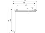 Corrimano Delabie A 2 Pareti Be-Line D35 695X695 Alluminio Bianco