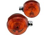 Set Di Indicatori Di Direzione Anteriori Tondi Arancioni (Incl. Lampadina 12V 21W) Per Simson S50 S51 S70 SR50 SR80 / Mz Etz Ts 125 150 250