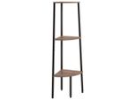 Scaffale Ad Angolo Con 3 Ripiani Marrone Scuro E Nero 45,5X31,5X120 Cm