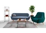 Divano 2 Posti Design Tappezzeria Moderna Tessile Divani Due Posti Blu Chesterfield