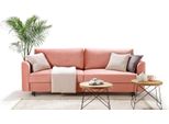 Set Divano 3+3 Posti Divano Letto Divano Letto Funzione Design Divano Tessile Rosa