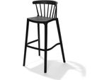 Sgabello Da Bar Windson Nero, Polipropilene, 56 X 55 X 103 Cm (L X P X A), 50910, 4 Pezzi