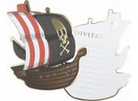 Biglietti D'invito All'avventura Dei Pirati 8 Pezzi Colorati 10 X 12 Cm - Taglia Unica