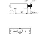 Valvola A Parete Delabie Tempomatic 4 Wt G1/2B, Batterie 6V Integrate, L.130