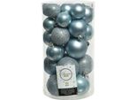Baubles Natalizi In Plastica 4-6Cm Set Di 30 Baubles - Blu Nebbioso