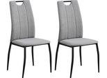 Casadolce Sedia Da Pranzo Starkes, Set Di 4, Grigio Chiaro, 47X54X97 Cm, Schienale Ergonomico, Maniglia Per Il Trasporto, Imbottita, Gambe In Metallo, Portata Massima 120 Kg