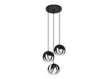 Lampada A Sospensione Tulos 3P Nero 3Xe27 15W Acciaio 117X30X30Cm Sollux Lighting