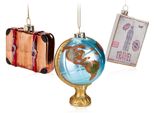 Brubaker Set Di Baubles Natalizi Viaggio Intorno Al Mondo - Baubles Natalizi Dipinti A Mano Destinazione Londra - Decorazione Per Albero Di Natale In Vetro Soffiato A Bocca Per Giramondo - Decorazione Per Albero In 3 Pezzi Funny