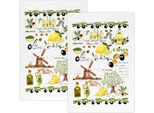 Asciugamani Da Cucina - Set Di 2 - 40X60 Cm - Giallo,Verde