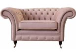 Poltrona Chesterfield Design Rivestimento Rosa Divano Tessile 1 Posto