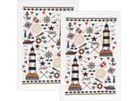 Asciugamani Da Cucina - Set Di 2 - 40X60 Cm - Blu