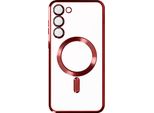 Avizar, Custodia Magsafe Con Cornice Cromata Per Galaxy S23 Plus Elegante, Rosso