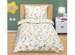 Biancheria Da Letto In Cotone Junior - Bianco, Giallo - 140X200, 70X90