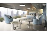 Divano Di Design Poltrona Divano Imbottito Lusso Tessile Divani 1 Posto Blu Camera Da Letto