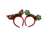 Cerchietto - Tiara - Natale - Babbo Natale - Albero Di Natale - Natale - Natale - Set Di 2 - Albero Di Natale Verde Rosso