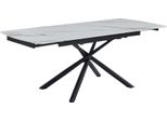 Casadolce Gavila Tavolo Da Pranzo Allungabile, 140-200X90X76 Cm, Bianco + Oro, Piano In Marmo, Gambe In Metallo