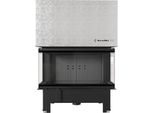 Inserto Per Caminetto Kratki Nbc 1000/400 15 Kw Ø 200 Con Porta Scorrevole Pannellata Nera
