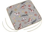 Cuscino Di Seduta Ema Liscio - 40X40 Cm - Grigio,Beige