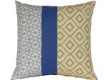 Federa In Cotone - 40X40 Cm - Blu,Giallo