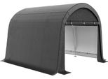 Capannone In Lamina Outsunny, Capannone 3 X 3 M Con Protezione Uv, Tenda Di Stoccaggio Idrorepellente, Garage In Lamina Con Due Porte A Rullo Per Giardino, Balcone, Acciaio, Pe, Grigio