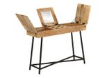 Comodino 105X35X75 Cm Legno Massiccio Grezzo Di Mango E Ferro