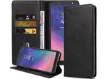 Smartphonica Samsung Galaxy A6 2018 Custodia In Ecopelle Con Chiusura Magnetica E Porta Carte A Libro - Nero