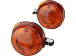 Set Di Indicatori Di Direzione Anteriori Tondi Arancioni (Incl. Lampadina 6V 21W) Per Simson S50 S51 S70 SR50 SR80 / Mz Etz Ts 125 150 250
