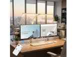 Lampada Da Scrivania 24W Led Morsettibile, Lampada Monitor Bianca 80CM Per Scrivania, Barra Luminosa Monitor Dimmerabile, Lampada A Collo D'oca A Doppia Testa Lampada Da Scrivania
