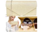 Camerazar Elegante Borsa Da Sera Lucida A Tracolla Da Donna, Oro, Misura Piccola