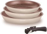 Set Di 3 Padelle, Arthur Martin AM4754, Compatibili Con L'induzione, Con Manico Staccabile, 20/24/28 Cm