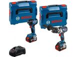 Sistema Bosch Professional 18V Gdr 18V-210 C + Gsr 18V-110 C - Set Avvitatore A Percussione + Avvitatore A Batteria Ricaricabile (2 X 5,0 Ah, In L-BOXX)