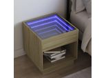 Vidaxl Comodino Con Infinity Led Rovere Sonoma 50X50X50 Cm