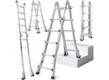Jayseuw Scala Telescopica Professionale 3M In Alluminio Argento Capacità Di Carico 150 Kg Scala Multiuso Piedini In Gomma Antiscivolo
