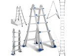 Tolletour Scala Multiuso 4X5 In Alluminio Scala Multifunzionale Scala Telescopica 513Cm Argento Fino A 150Kg