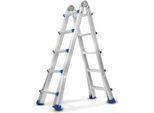 Hengda Scala Multiuso 4X5 In Alluminio Scala Multifunzionale Scala Telescopica 513Cm Argento Fino A 150Kg