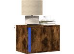 Vidaxl Comodino A Parete Con Luci Led Rovere Fumé