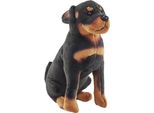 Cane Di Peluche Scuro Rottweiler Con Suono - 18 Cm