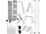 Aopunly 4X3 Scala Multiuso 360Cm 6 In 1 Scala In Alluminio Scala Multiuso Scala Pieghevole Scala Inclinata Scala A Gradini Scala Domestica Scala In Alluminio Scala Multifunzionale