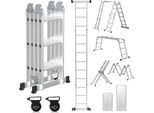 Jayseuw Scala Pieghevole Multiuso Scala Di Prolunga 4X3 Gradini Fino A 150Kg Interno In Alluminio