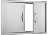 Succebuy Porta Di Accesso Al Barbecue, 774 X 533 Mm, Doppia Porta Per Cucina Da Esterno, Porta Da Incasso In Acciaio Inox, Porta Verticale A Parete Con Maniglie, Per Isola Barbecue, Postazione Barbecue, Armadietti Da Esterno