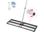 Vevor Rastrello Per Prato Con Rullo, Livellatore In Acciaio Inox 254X914 Mm, Rastrello Livellatore, Strumento Di Livellamento Per Giardini E Campi Da Golf