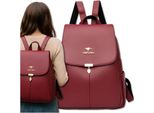 Edibazzar | Zaino Da Donna Rosso Elegante In Ecopelle Urbano