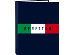 Raccoglitore Ad Anelli Bandiera Benetton Blu Navy A4 26,5 X 33 X 4 Cm