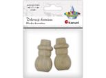 Decorazione Pupazzi Di Neve In Legno 27X52 Mm 2 Pezzi Titanum