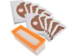 Filtro Aria + 10 Sacchi Polvere Per Aspirapolvere Krcher A 2501 Se 3001 Se 5.100 (Sostituisce I Codici 6.904-322.0, 6.414-498.0)
